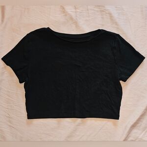 Wild Fable Black Short Sleeve Crop Top